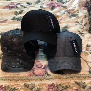 Hat Cap plain solid Decky Hats 3 Hats Lot of 3